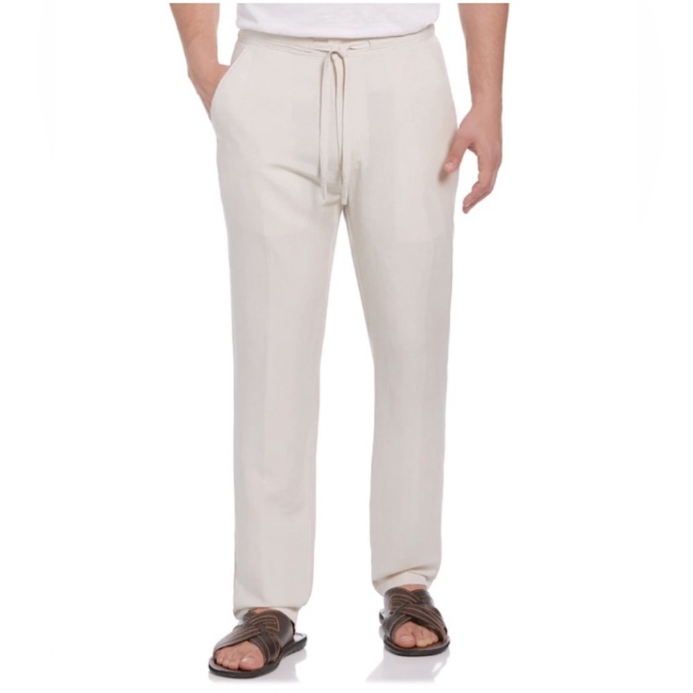CUBAVERA MEN’S CREAM LINEN PANTS CLASSIC FIT DRAWSTRING Large 36 - 38